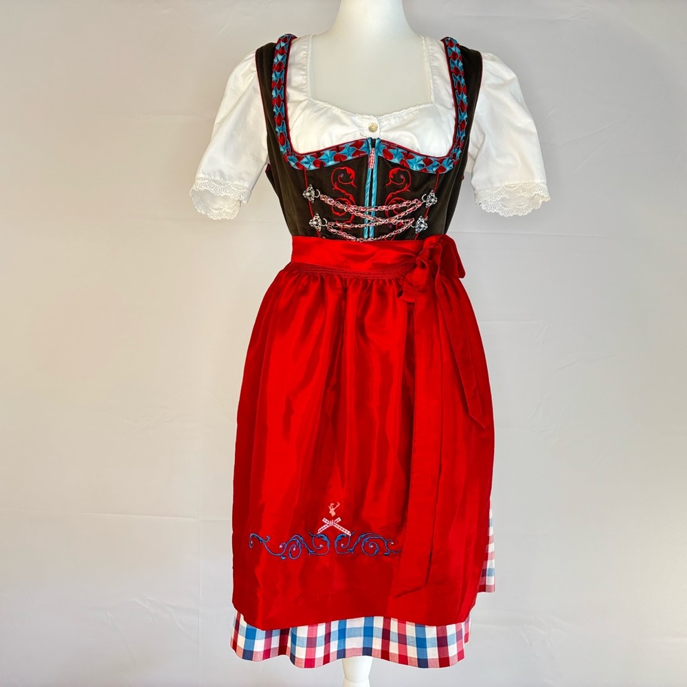 Authentic German Dirndl Set Two Aprons Included Spieth & Wensky  ~Size 12 US